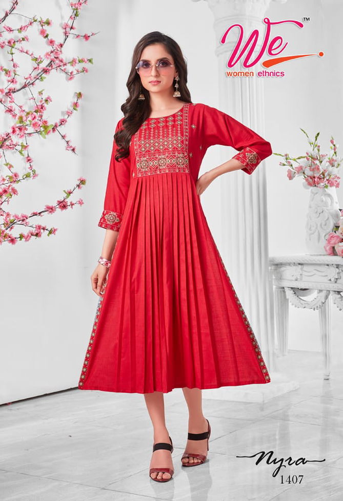 Nyra By We 1401 To 1408 Long Designer Kurtis Catalog
